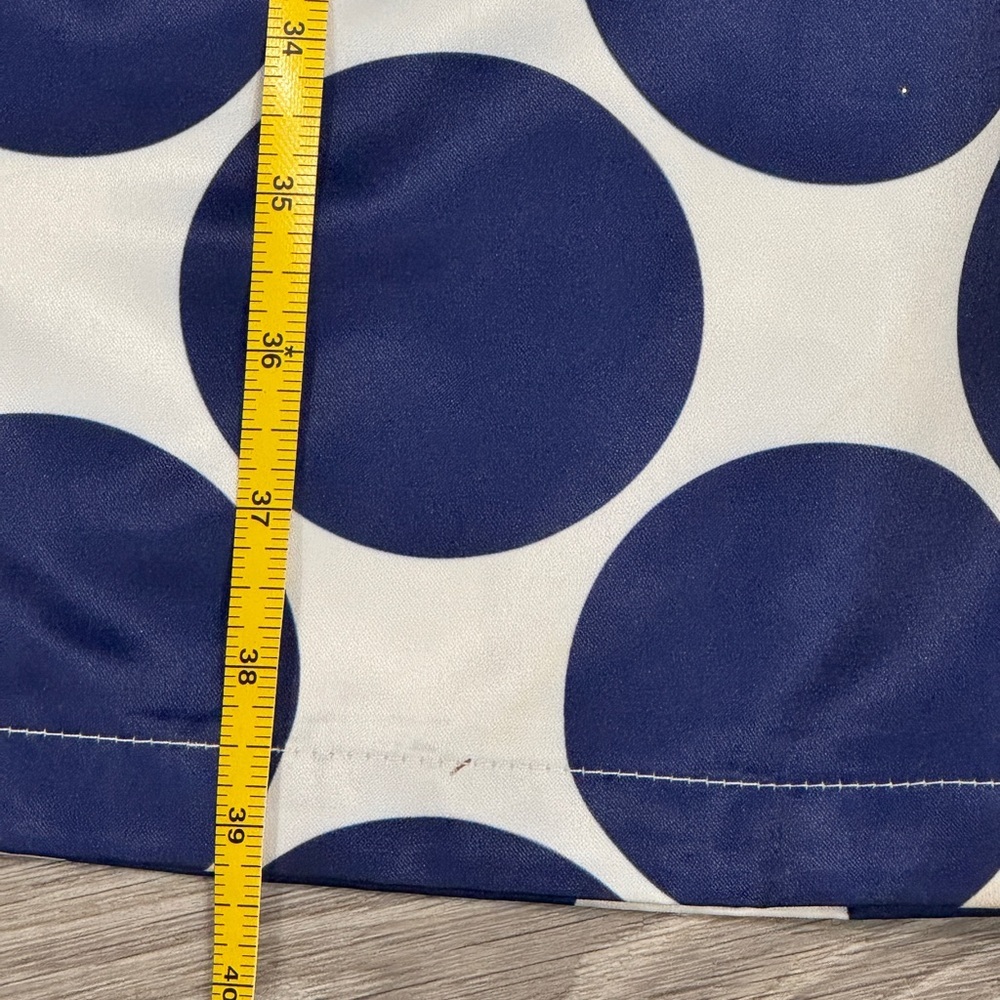 Navy and White Polka Dot A-Line Skirt - Picture 9 of 9